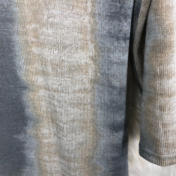 Cato Women’s Open Front Longline Cardigan Sweater Western Gray Beige Ombre  L - Picture 9 of 9